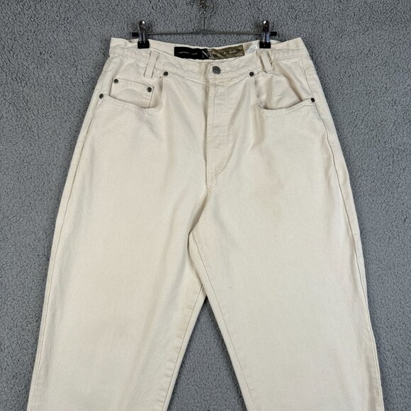 NY Line Jeans Womens Size 14 Speckled Ivory Vintage Mom Fit Button Fly Tapered - Picture 4 of 14